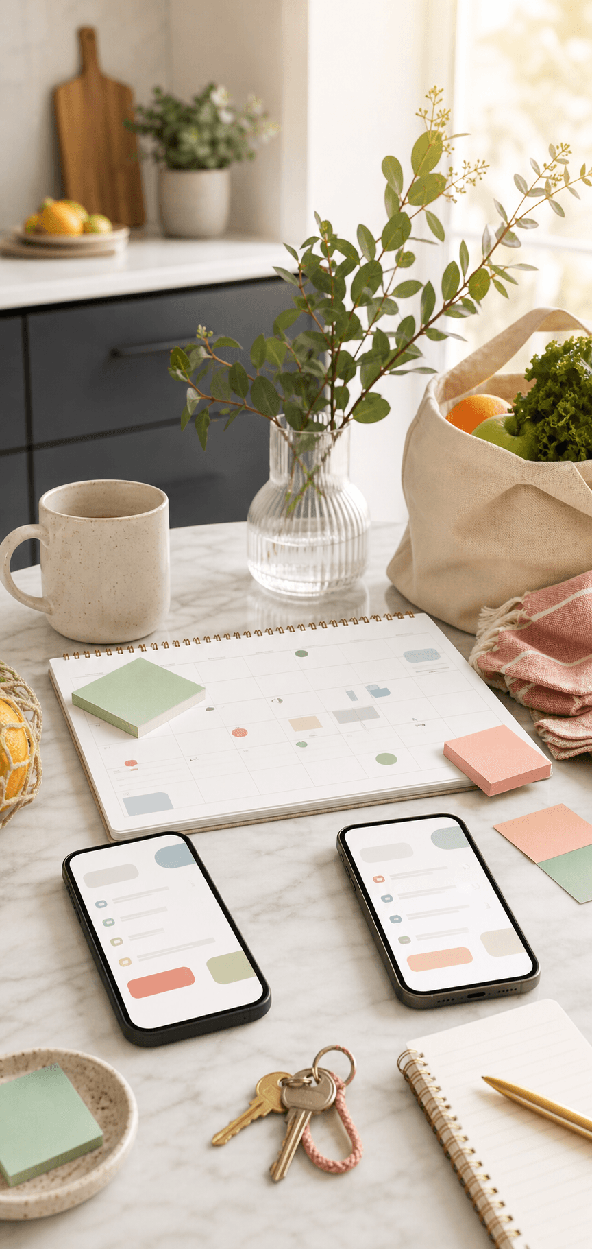 A calm shared household planning table